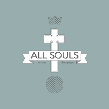 All Souls Logo on blue background